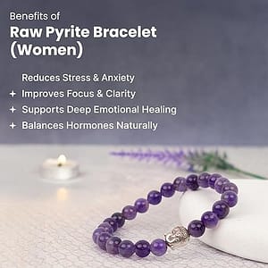 Astrotalk Amethyst Bracelet | Healing Crystal for Calmness & Spiritual Growth | Crystal Bracelet for Women & Men | Natural Amethyst Stone | Certificate of Authenticity