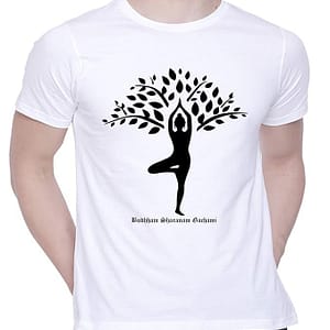CreativiT Graphic Printed T-Shirt for Unisex Buddha Yoga Tshirt | Casual Half Sleeve Round Neck T-Shirt | 100% Cotton | D00690-2